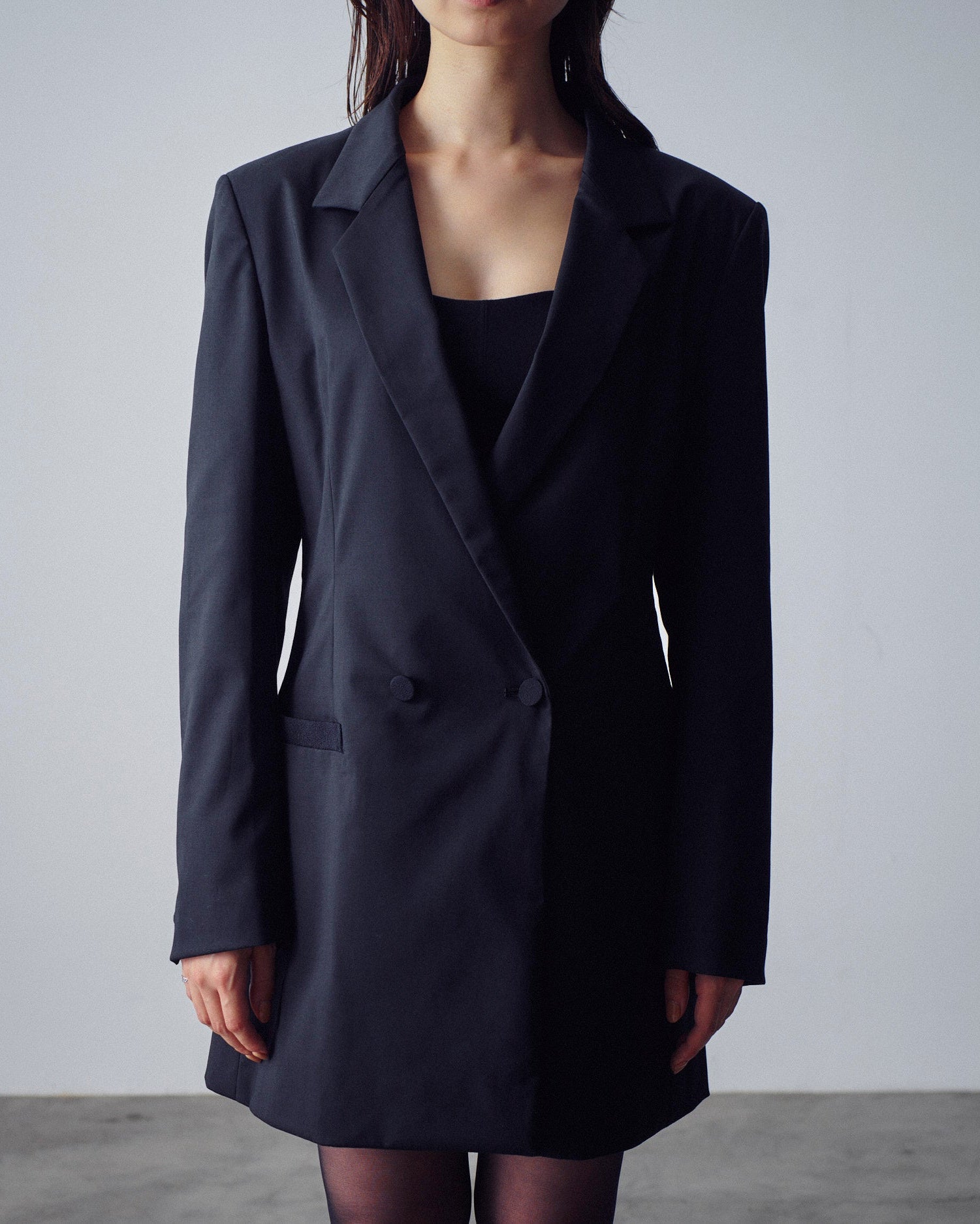 Chirimen Button Jacket Black