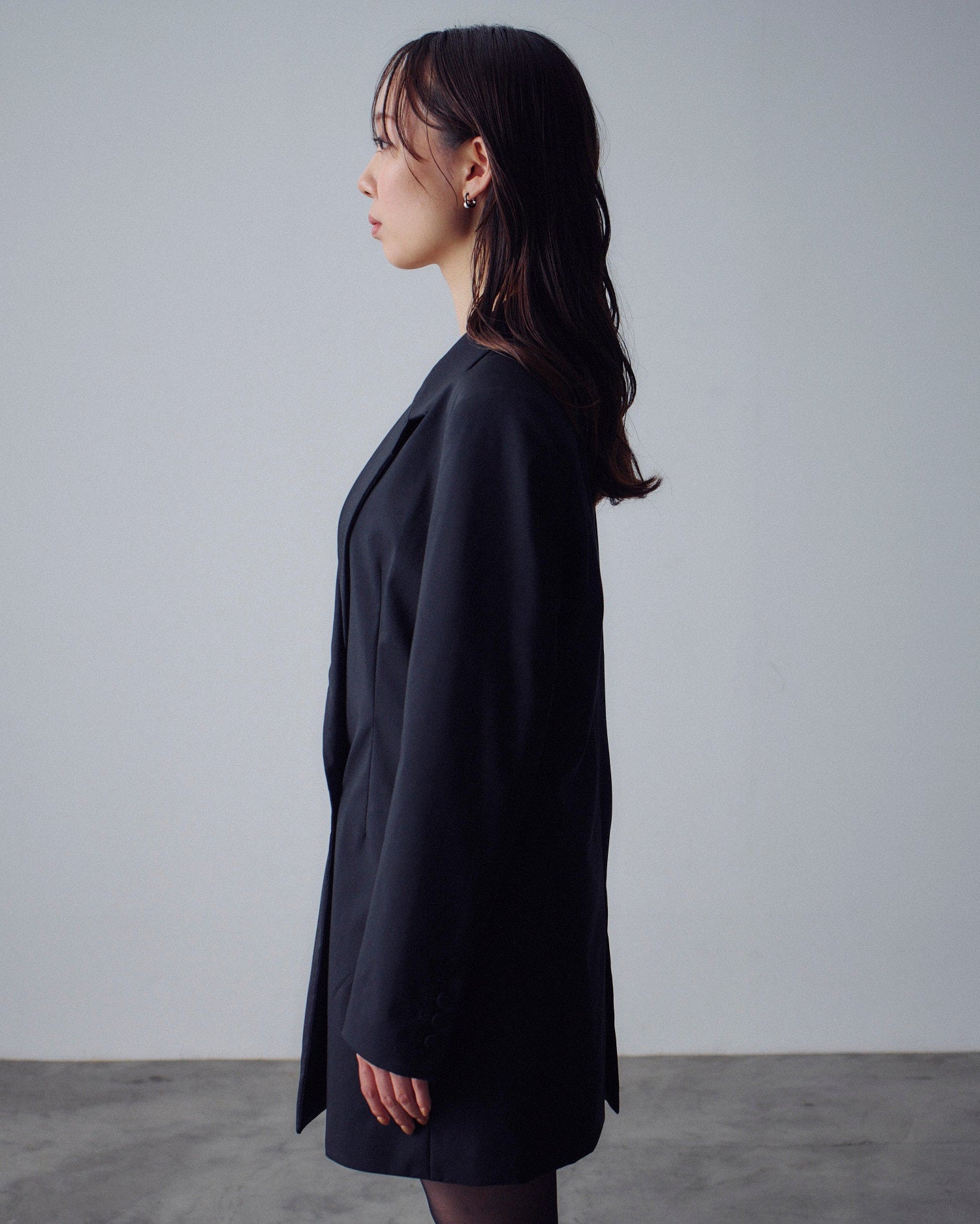Chirimen Button Jacket Black