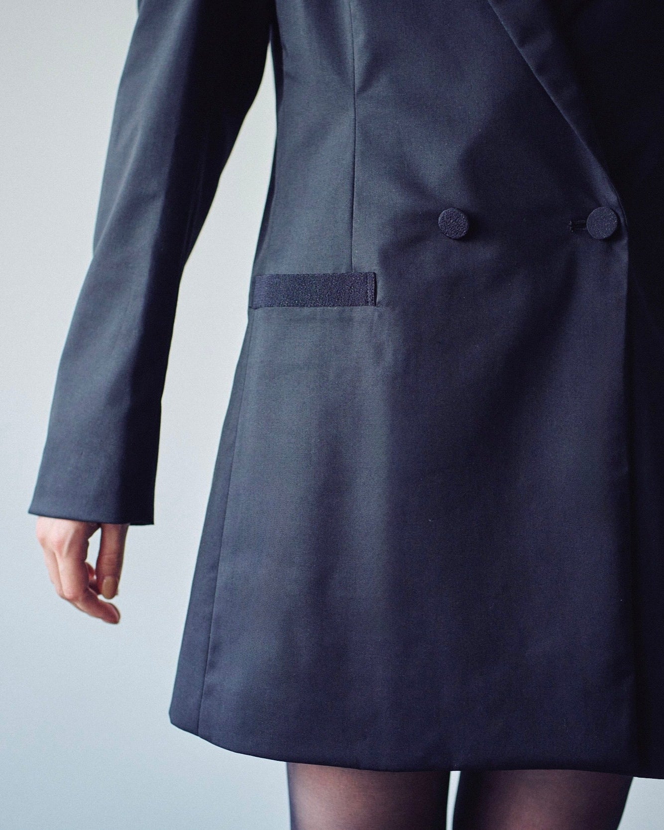 Chirimen Button Jacket Black