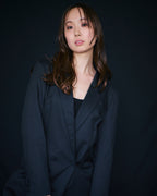 Chirimen Button Jacket Black
