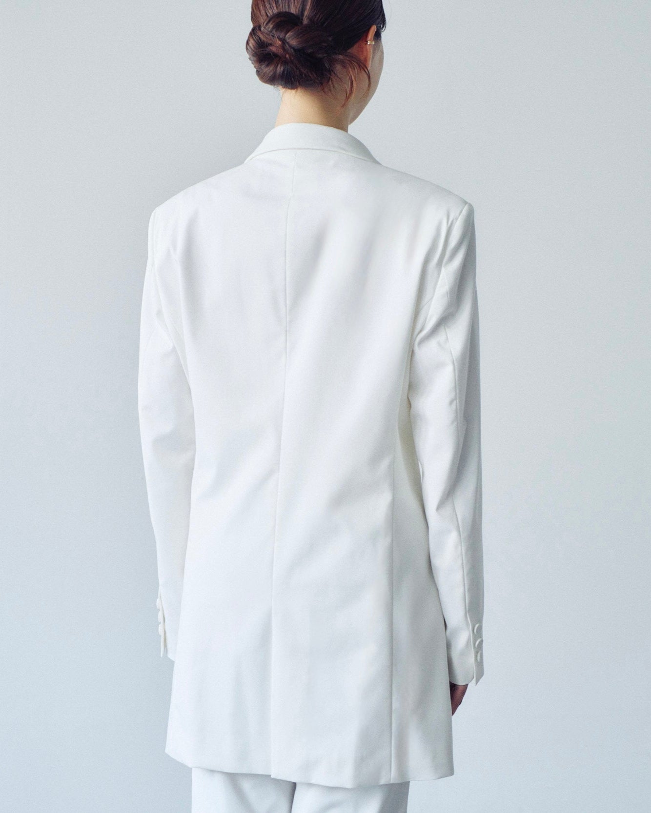 Chirimen Button Jacket White