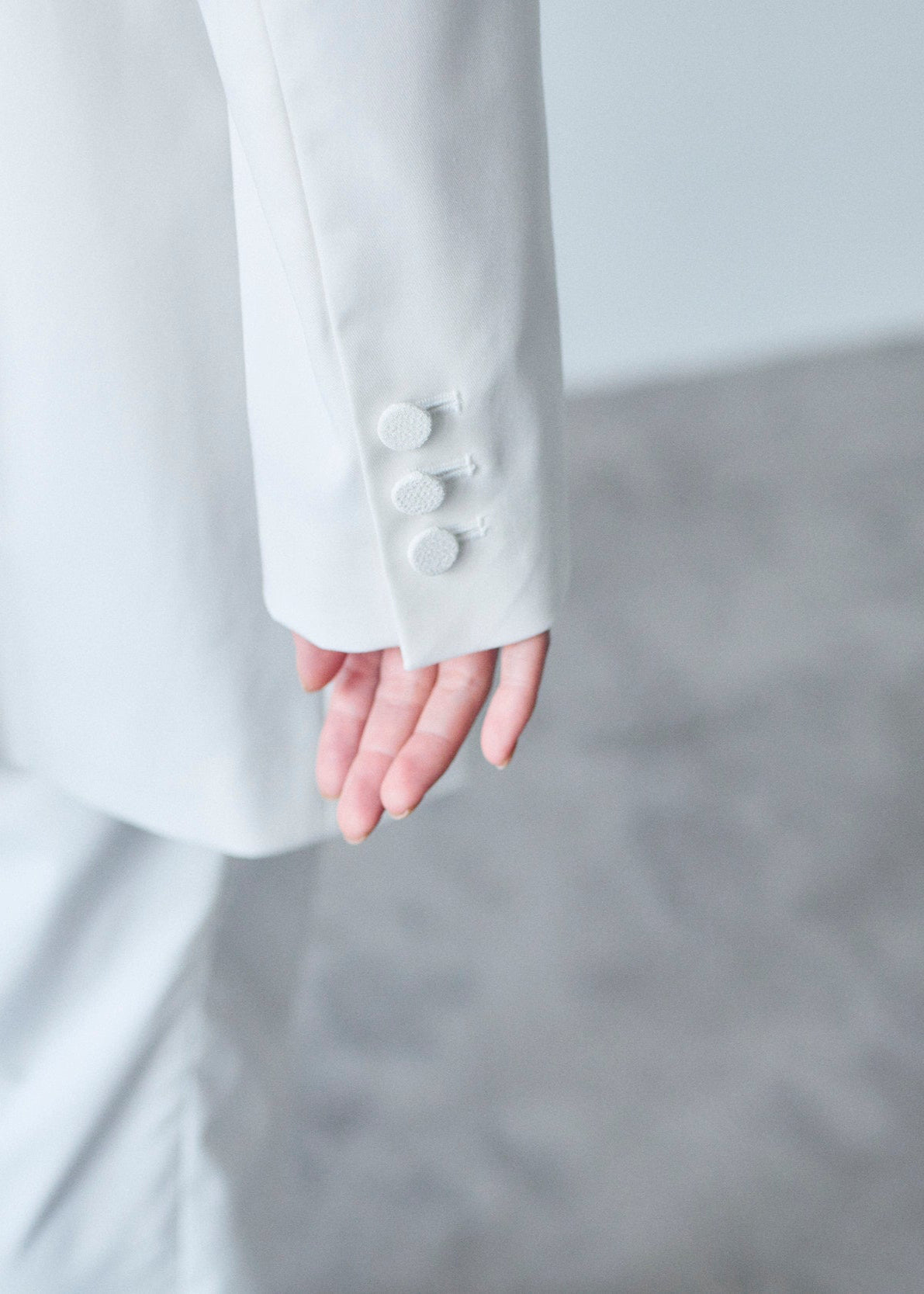 Chirimen Button Jacket White