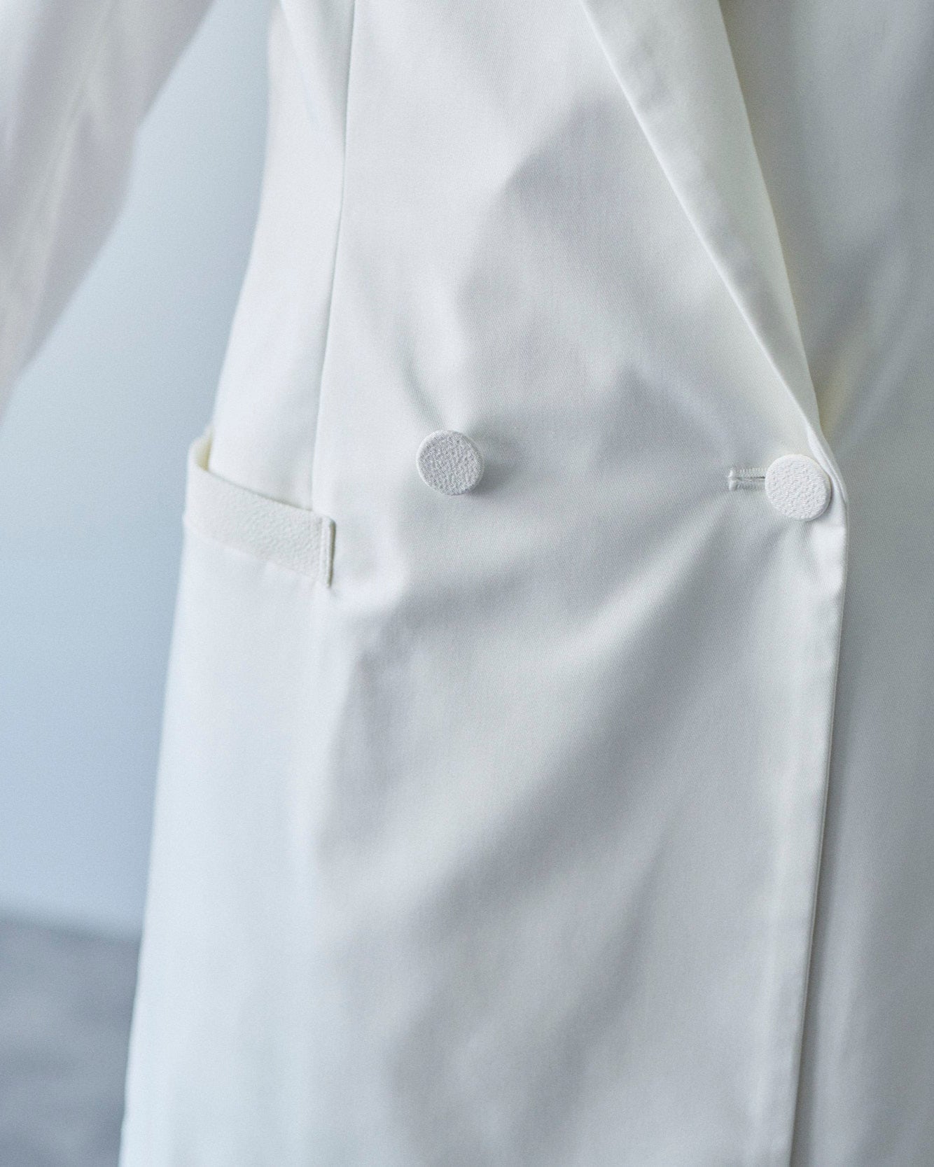 Chirimen Button Jacket White