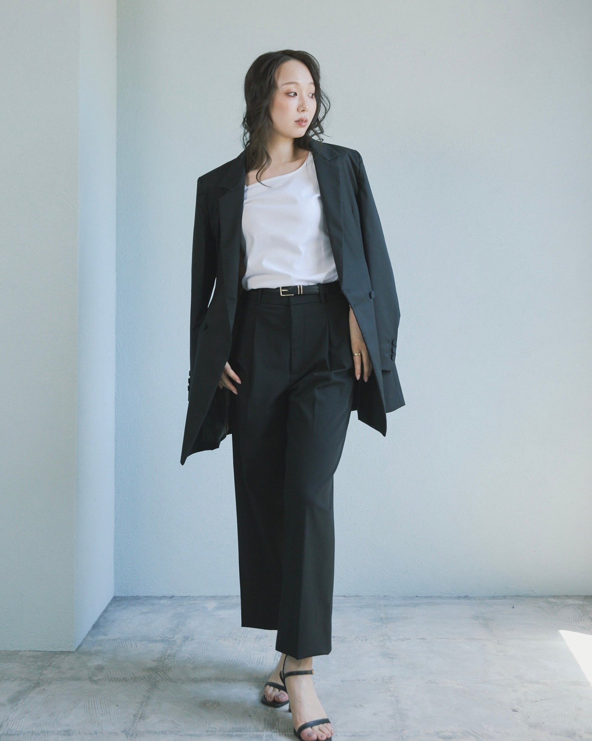 Chirimen Button Jacket Black