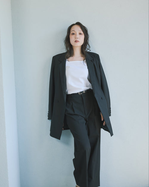 Chirimen Button Jacket Black