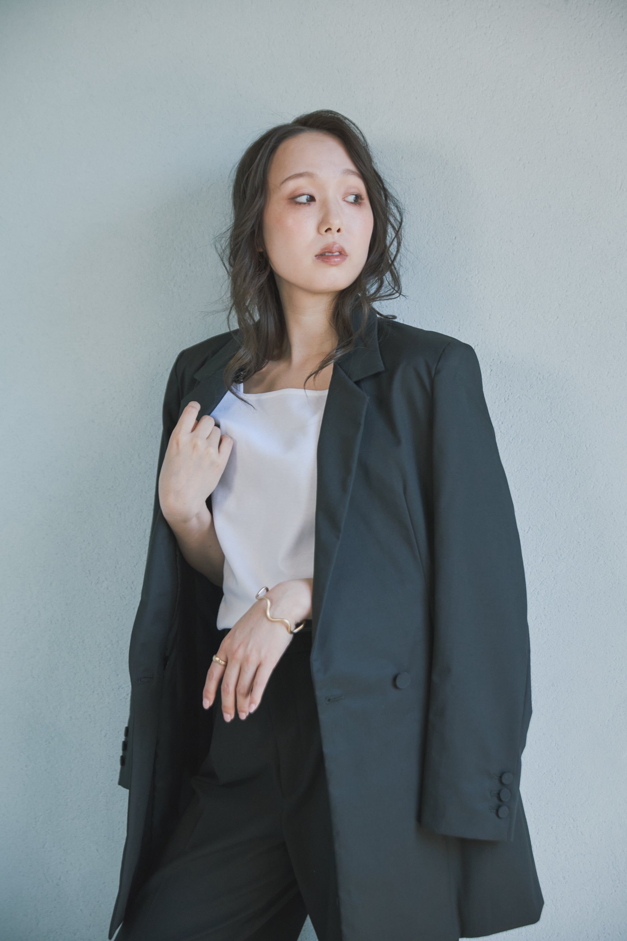 Chirimen Button Jacket Black